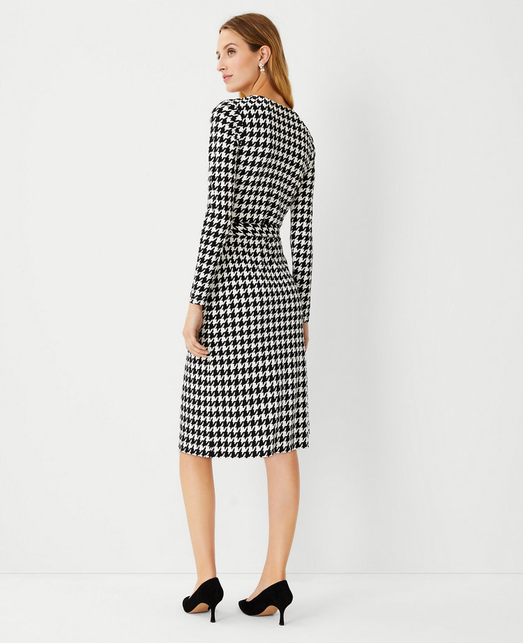 houndstooth wrap dress