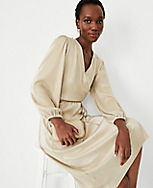 Petite Shimmer Pleated Wrap Dress carousel Product Image 3