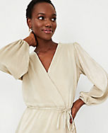 Petite Shimmer Pleated Wrap Dress carousel Product Image 4