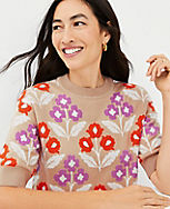 Floral Elbow Sleeve Sweater carousel Product Image 3