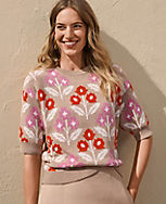 Floral Elbow Sleeve Sweater carousel Product Image 4