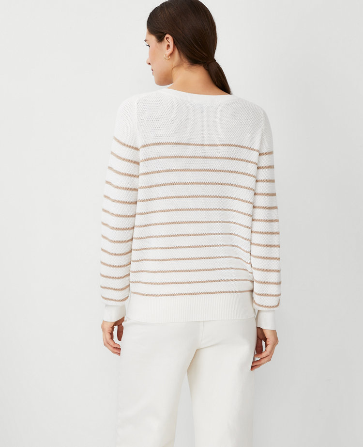 Striped Henley Sweater Top