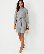 Petite Shimmer Clip Belted Shift Dress carousel Product Image 1