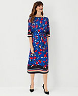 Border Floral Belted Midi Dress carousel Product Image 1