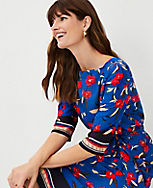 Border Floral Belted Midi Dress carousel Product Image 3