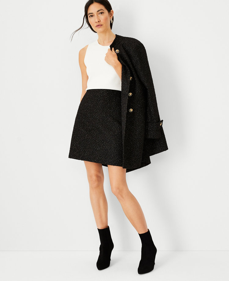 Family Savvy Shimmer Lined Woven Midi Skirt