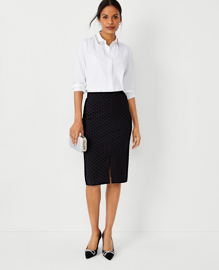 Formal black skirt and white clearance shirt