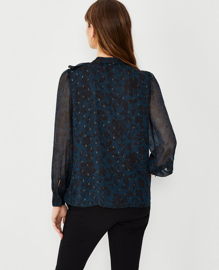 Cc Bow Blouse Dark Blue