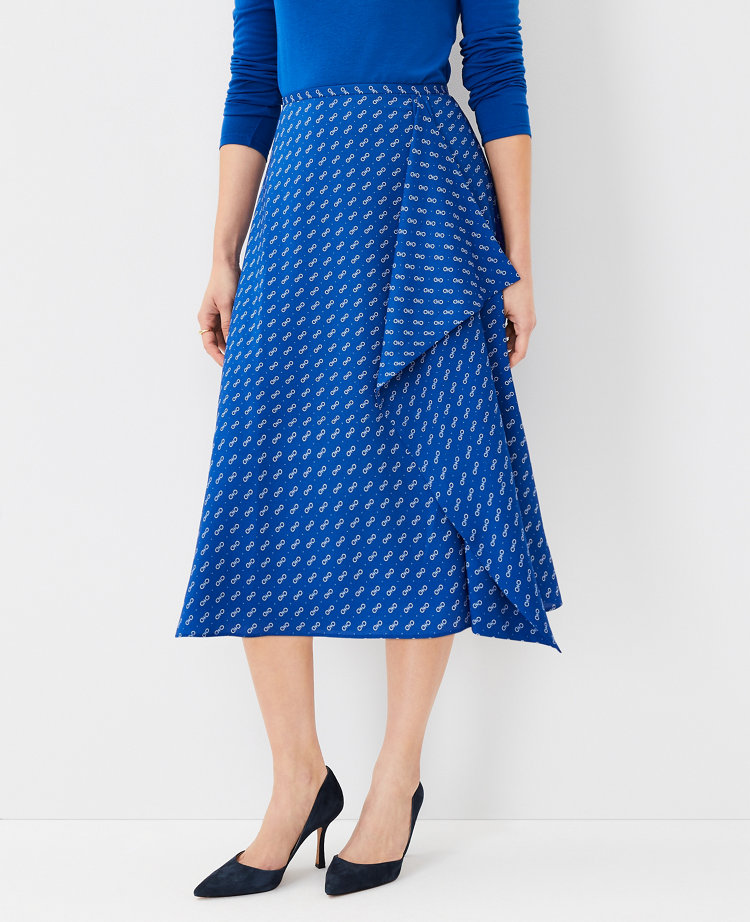 Horse Links Draped Wrap Slip Skirt