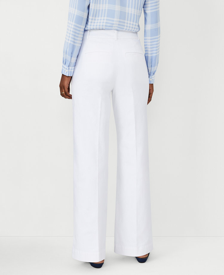 Cotton Wide Leg Pant in White