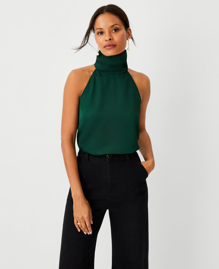 Shimmer Mixed Media Halter Top