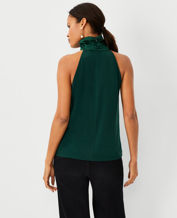 Shimmer Mixed Media Halter Top