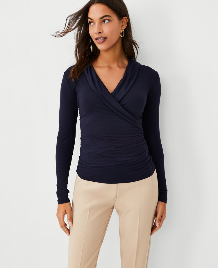 Shawl Collar Wrap Top