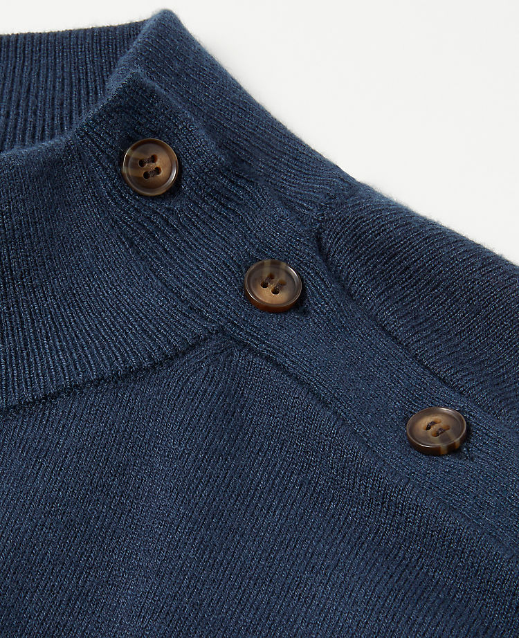 Mixed Media Shoulder Button Sweater