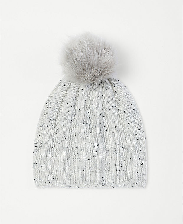 Flecked Ribbed Cashmere Hat