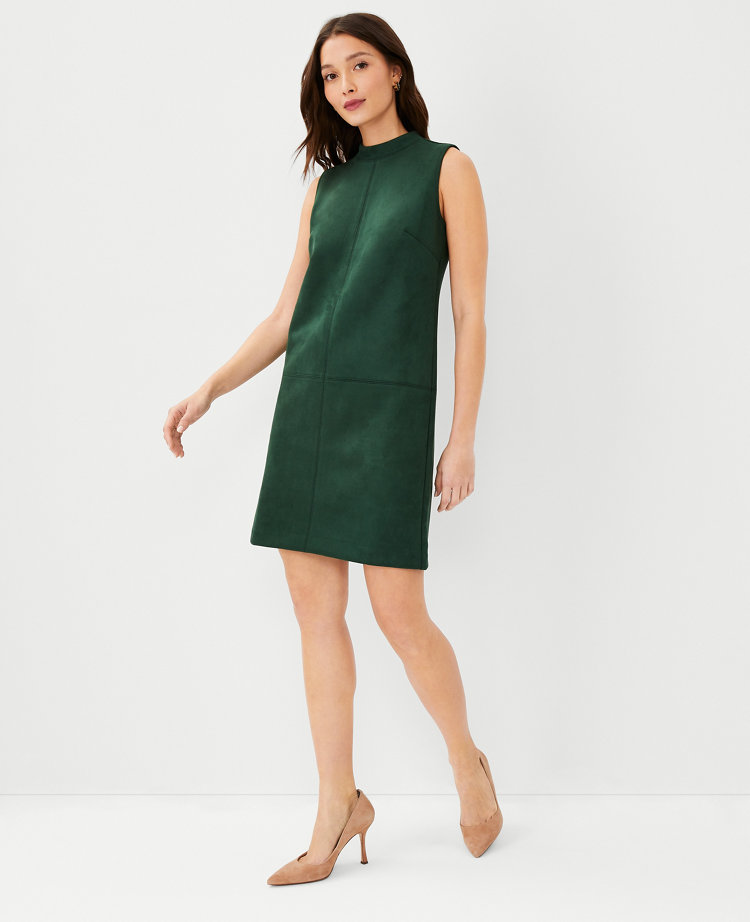 Faux suede shift hot sale dress