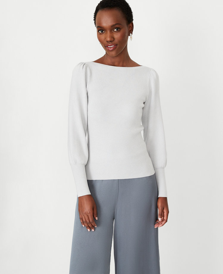 Zenana Boat Neck Balloon Sleeve Sweater main image 0