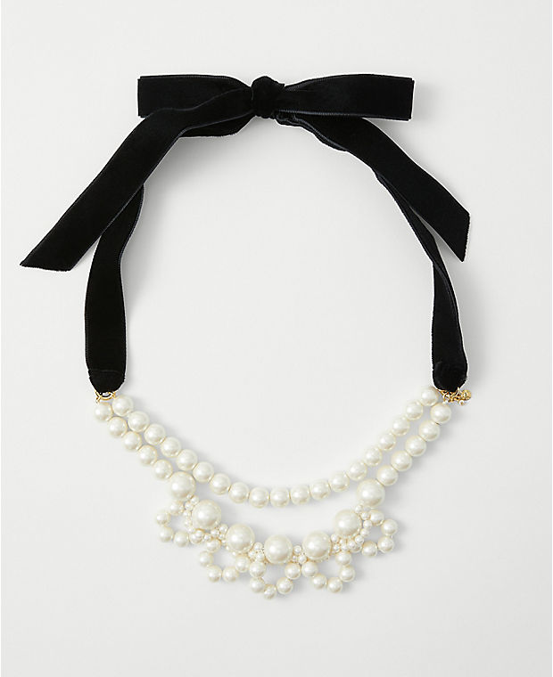 Pearlized Ribbon Necklace