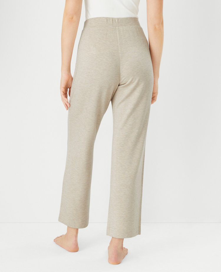 Ann Taylor Heathered Lounge Wide Leg Pants Toasted Oat Women's