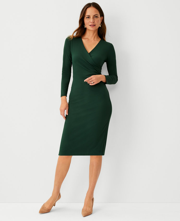 Petite Refined Stretch Wrap Dress