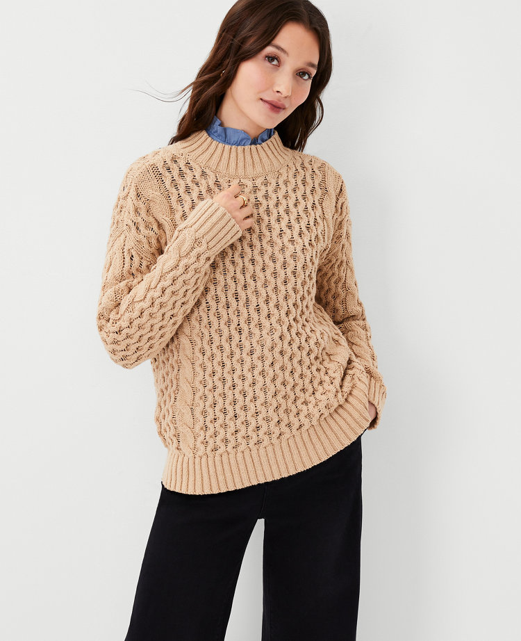 Petite Honeycomb Cable Sweater