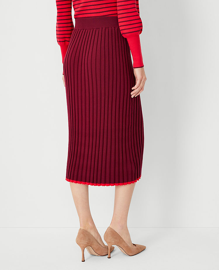 Petite Tipped Pleated Column Sweater Skirt