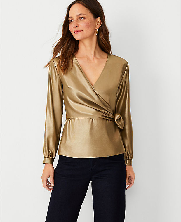 Shimmer Wrap Top