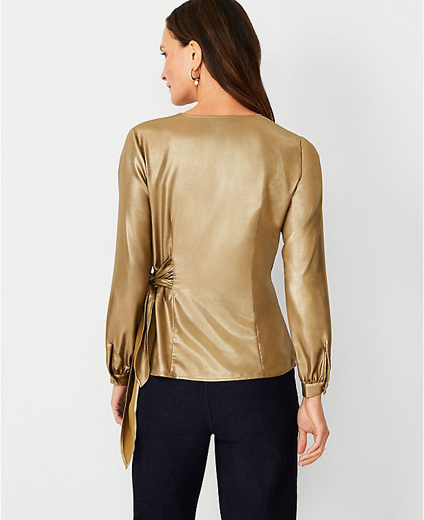 Shimmer Wrap Top