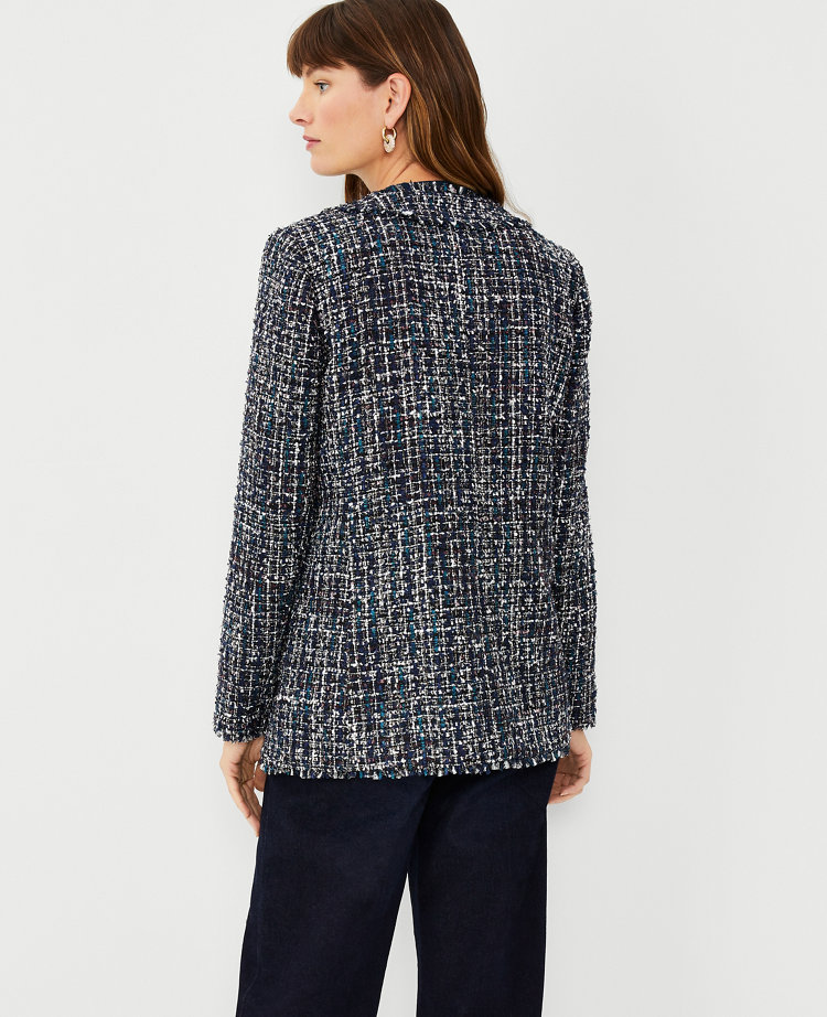 Petite Shimmer Fringe Tweed Cardigan Jacket