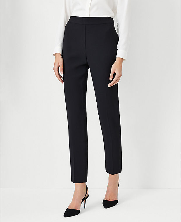 The Side Zip Ankle Pant in Fluid Crepe