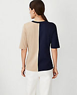 Colorblock Elbow Sleeve Top carousel Product Image 2