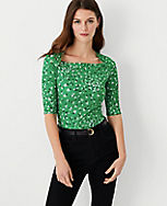 Floral Refined Stretch Envelope Neck Top carousel Product Image 1