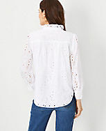 Eyelet Ruffle Button Top carousel Product Image 2