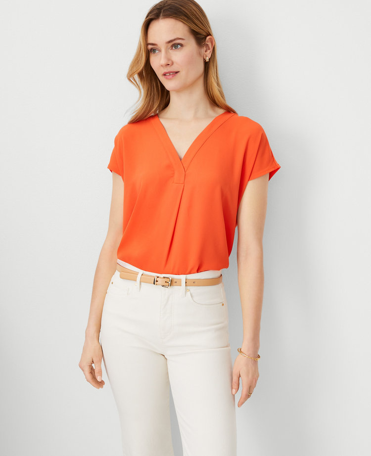 Mixed Media Pleat Front Top carousel Product Image 1
