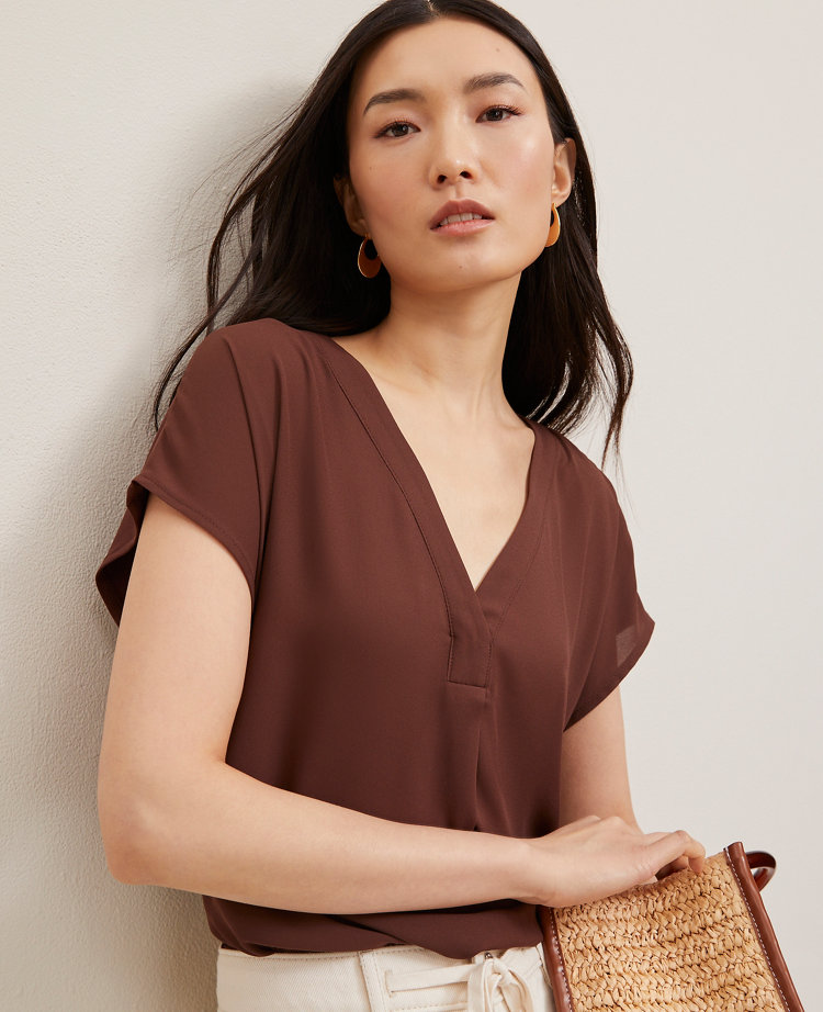 Mixed Media Pleat Front Top
