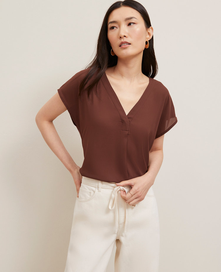 Mixed Media Pleat Front Top