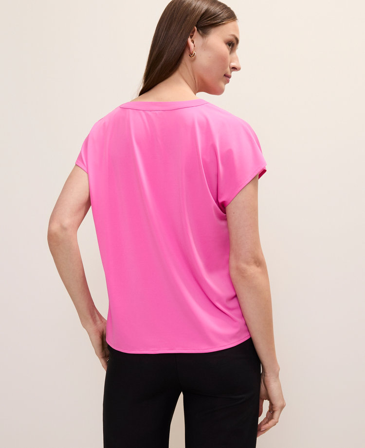 Mixed Media Pleat Front Top