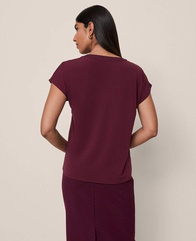 Mixed Media Pleat Front Top