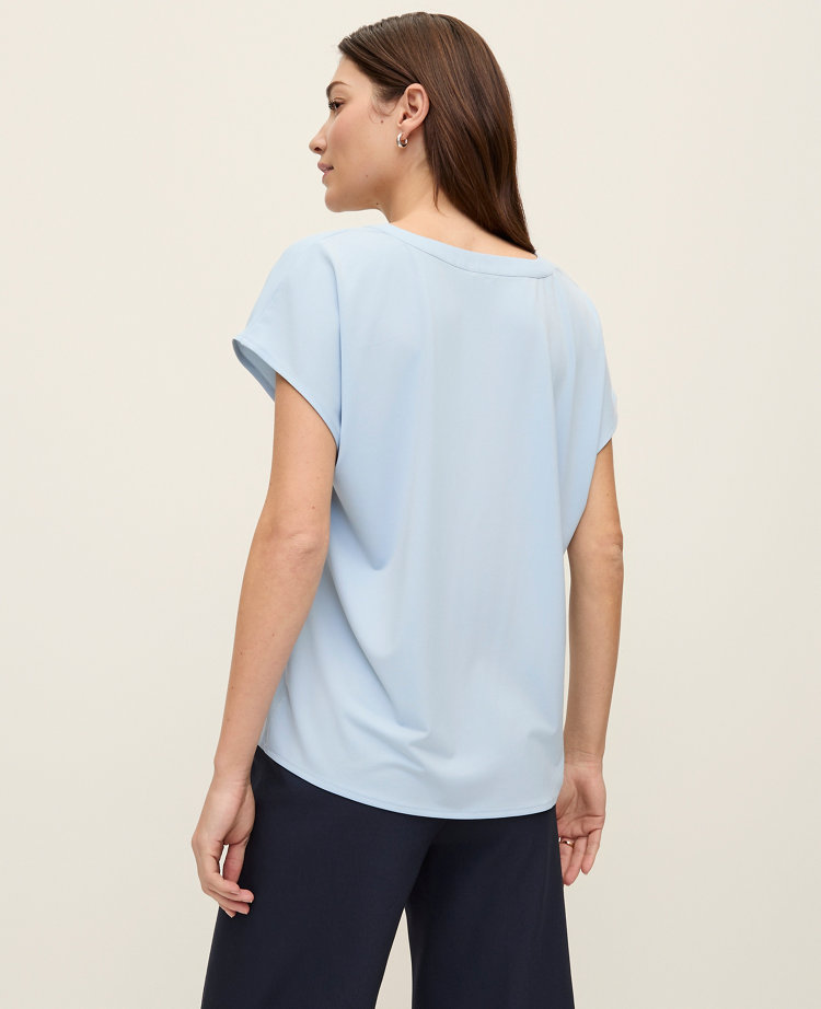 Mixed Media Pleat Front Top