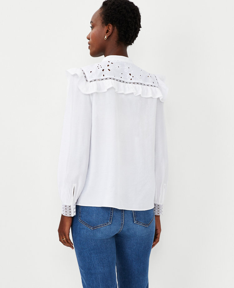 Lace Ruffle Bib Top