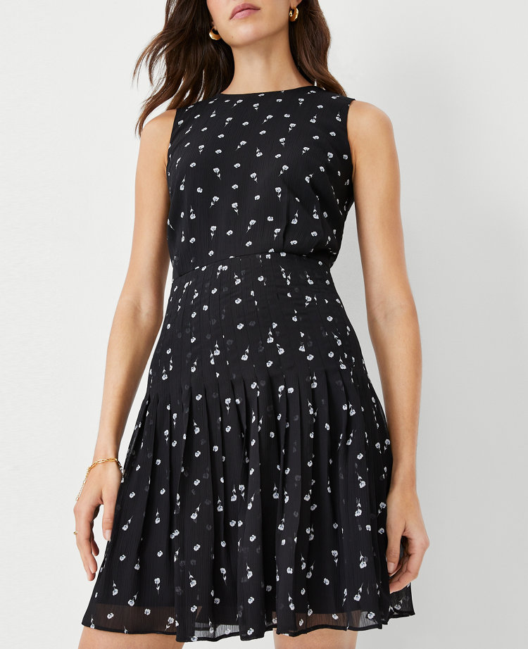 Pleated Center Fit & Flare Dress main image 1