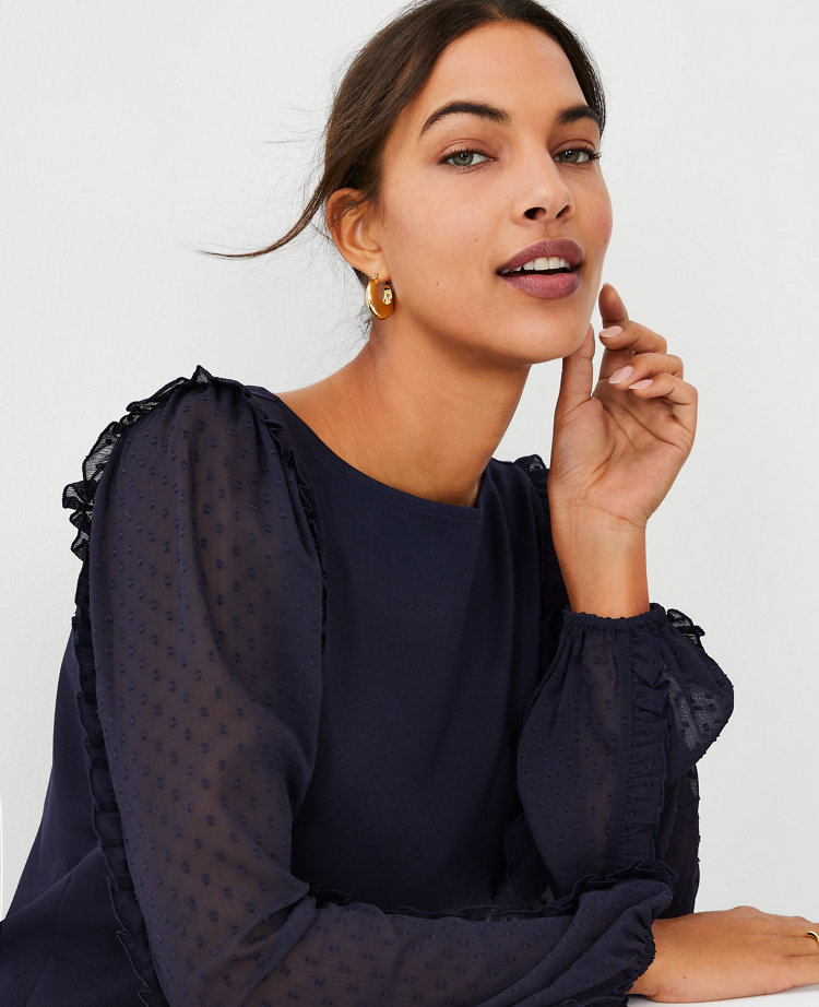 Clip Sleeve Mixed Media Top