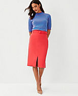 Petite Belted Front Slit Pencil Skirt carousel Product Image 1