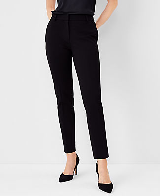 Ann Taylor The Petite Ankle Pant In Knit Twill In Black