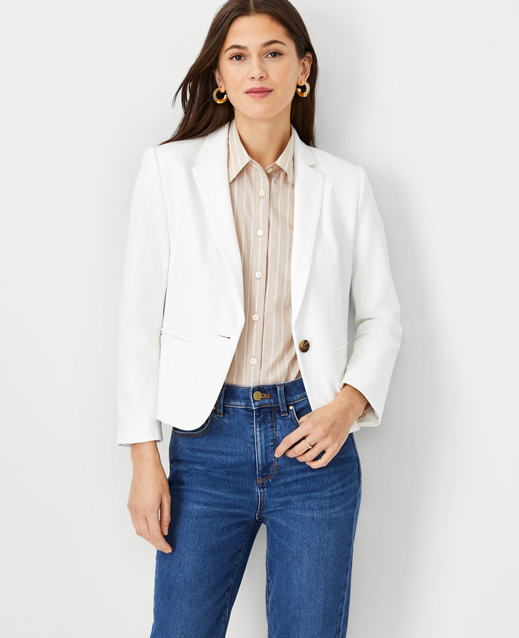 The Petite Newbury Blazer in Knit Twill