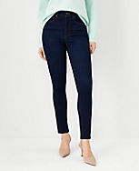 Petite Curvy Sculpting Pocket High Rise Skinny Jeans in Rinse Wash carousel Product Image 1