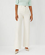 Petite Sculpting Pocket High Rise Trouser Jeans in Ivory carousel Product Image 1