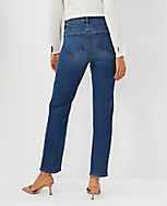 Petite Sculpting Pocket High Rise Straight Jeans in Classic Mid Wash carousel Product Image 2