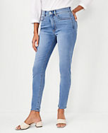 Tall Sculpting Pocket High Rise Skinny Jeans in Light Vintage Indigo Wash carousel Product Image 1