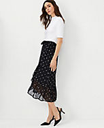 Floral Embroidered Flounce Wrap Midi Skirt carousel Product Image 3